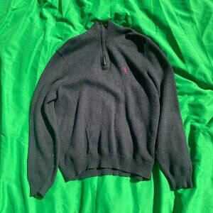 Polo quarter zip sweater mens size large